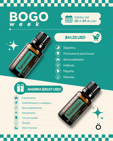 2x1 BOGO 4: Hierbabuena 15ml + Eucalipto 15ml